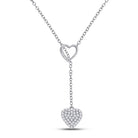14kt White Gold Diamond Heart Slide Necklace - Timeless Elegance and Radiant Beauty - Splendid Jewellery