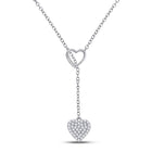 14kt White Gold Diamond Heart Slide Necklace - Timeless Elegance and Radiant Beauty - Splendid Jewellery