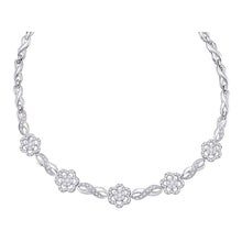 Load image into Gallery viewer, 14kt White Gold Diamond Infinity Flower Cluster Pendant Necklace - Splendid Jewellery