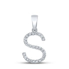 14kt White Gold Diamond Initial & Letter Pendant - Personalized Elegance and Sparkling Sophistication - Splendid Jewellery