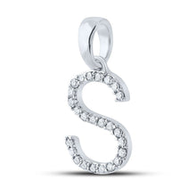 Load image into Gallery viewer, 14kt White Gold Diamond Initial &amp; Letter Pendant - Personalized Elegance and Sparkling Sophistication - Splendid Jewellery