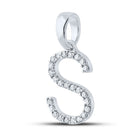 14kt White Gold Diamond Initial & Letter Pendant - Personalized Elegance and Sparkling Sophistication - Splendid Jewellery