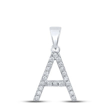 Load image into Gallery viewer, 14kt White Gold Diamond Initial Necklace - A Timeless Symbol of Love and Elegance - Top View