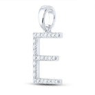 14kt White Gold Diamond Initial Pendant - Personalized E Letter Necklace - Splendid Jewellery