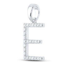 Load image into Gallery viewer, 14kt White Gold Diamond Initial Pendant - Personalized E Letter Necklace - Splendid Jewellery