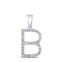 Load image into Gallery viewer, 14kt White Gold Diamond Initial Pendant - Personalized Elegance - Top View