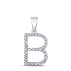 14kt White Gold Diamond Initial Pendant - Personalized Elegance - Top View