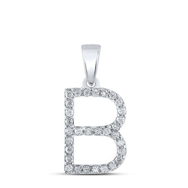 14kt White Gold Diamond Initial Pendant - Personalized Elegance - Top View