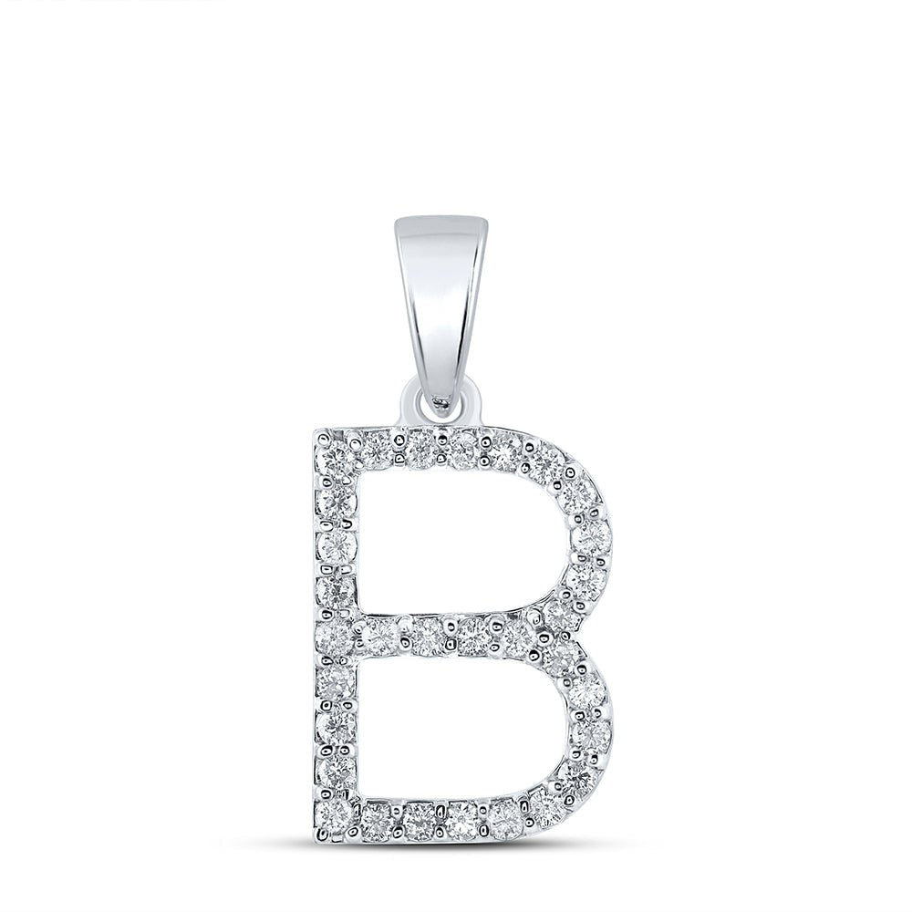 14kt White Gold Diamond Initial Pendant - Personalized Elegance - Splendid Jewellery