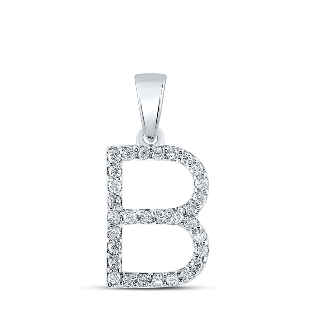 14kt White Gold Diamond Initial Pendant - Personalized Elegance - Splendid Jewellery