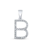 14kt White Gold Diamond Initial Pendant - Personalized Elegance - Splendid Jewellery