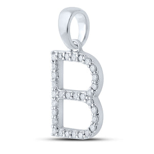 14kt White Gold Diamond Initial Pendant - Personalized Elegance - Splendid Jewellery