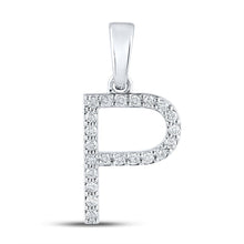 Load image into Gallery viewer, 14kt White Gold Diamond Initial Pendant - Top View