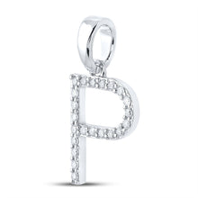 Load image into Gallery viewer, 14kt White Gold Diamond Initial Pendant - Side View