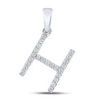 14kt White Gold Diamond Initial Pendant - Personalized Elegance and Timeless Brilliance - Top View