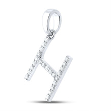 Load image into Gallery viewer, 14kt White Gold Diamond Initial Pendant - Personalized Elegance and Timeless Brilliance - Side View