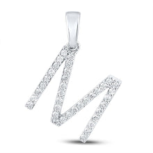 Load image into Gallery viewer, 14kt White Gold Diamond Initial Pendant: Personalized Elegance in Motion - Top View