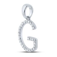 Load image into Gallery viewer, 14kt White Gold Diamond Initial Pendant: Personalized Elegance in Sparkling Brilliance - Side View