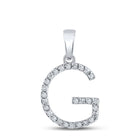 14kt White Gold Diamond Initial Pendant: Personalized Elegance in Sparkling Brilliance - Top View