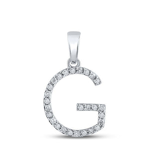 14kt White Gold Diamond Initial Pendant: Personalized Elegance in Sparkling Brilliance - Splendid Jewellery