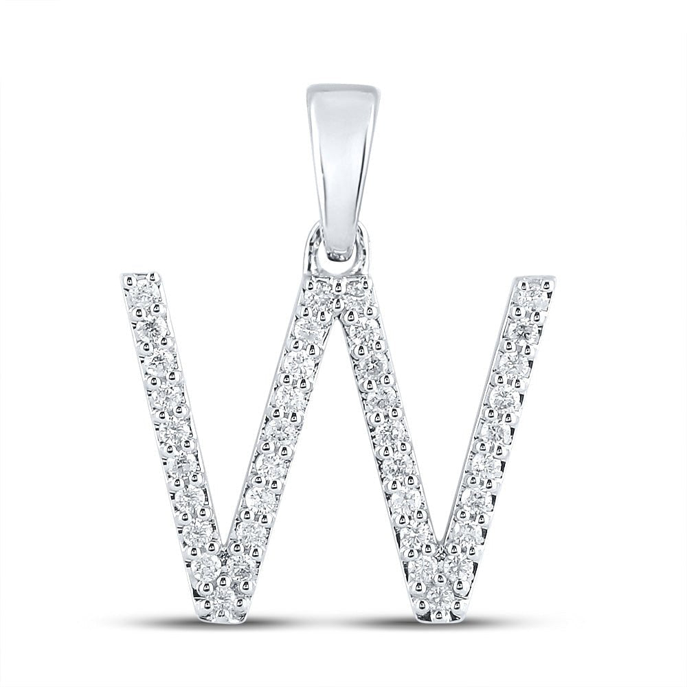 14kt White Gold Diamond Initial Pendant | Personalized Letter Necklace - Splendid Jewellery