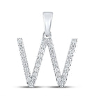 14kt White Gold Diamond Initial Pendant | Personalized Letter Necklace - Splendid Jewellery