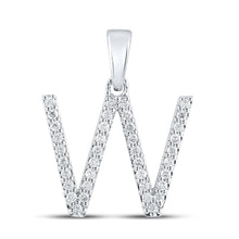 Load image into Gallery viewer, 14kt White Gold Diamond Initial Pendant | Personalized Letter Necklace - Splendid Jewellery