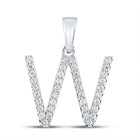 14kt White Gold Diamond Initial Pendant | Personalized Letter Necklace - Splendid Jewellery
