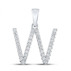14kt White Gold Diamond Initial Pendant | Personalized Letter Necklace - Splendid Jewellery