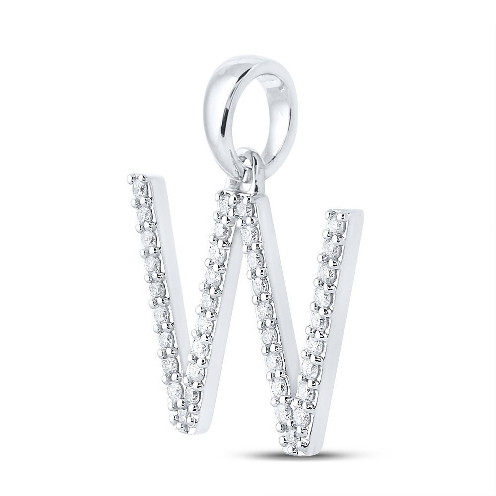 14kt White Gold Diamond Initial Pendant | Personalized Letter Necklace - Splendid Jewellery