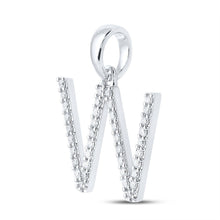 Load image into Gallery viewer, 14kt White Gold Diamond Initial Pendant | Personalized Letter Necklace - Splendid Jewellery