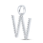 14kt White Gold Diamond Initial Pendant | Personalized Letter Necklace - Splendid Jewellery