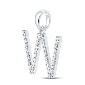 14kt White Gold Diamond Initial Pendant | Personalized Letter Necklace - Splendid Jewellery