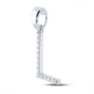 14kt White Gold Diamond Initial Pendant - Sparkling Letter "L" Necklace - Splendid Jewellery
