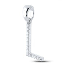 14kt White Gold Diamond Initial Pendant - Sparkling Letter "L" Necklace - Splendid Jewellery