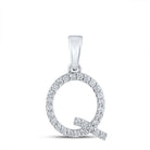14kt White Gold Diamond Initial Q Pendant - A Mesmerizing Symbol of Elegance and Love - Splendid Jewellery