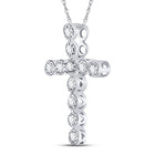14kt White Gold Diamond Paternoster Cross Pendant - A Timeless Symbol of Love and Faith  Side View from Splendid Jewellery