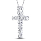 14kt White Gold Diamond Paternoster Cross Pendant - A Timeless Symbol of Love and Faith - Splendid Jewellery