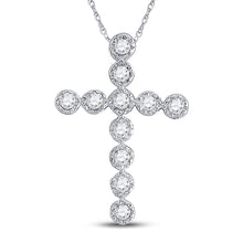 Load image into Gallery viewer, 14kt White Gold Diamond Paternoster Cross Pendant - A Timeless Symbol of Love and Faith - Splendid Jewellery
