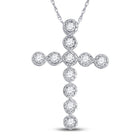 14kt White Gold Diamond Paternoster Cross Pendant - A Timeless Symbol of Love and Faith  Top View from Splendid Jewellery