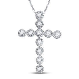 14kt White Gold Diamond Paternoster Cross Pendant - A Timeless Symbol of Love and Faith  Top View from Splendid Jewellery
