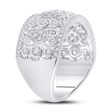Load image into Gallery viewer, 14kt White Gold Diamond Scroll Cluster Band Ring - Exquisite Brilliance - Splendid Jewellery