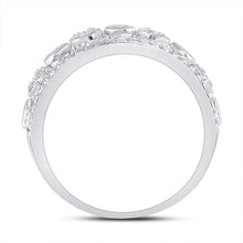 Load image into Gallery viewer, 14kt White Gold Diamond Scroll Cluster Band Ring - Exquisite Brilliance - Splendid Jewellery