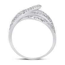 Load image into Gallery viewer, 14kt White Gold Diamond Spiral Strand Fashion Ring - Side View