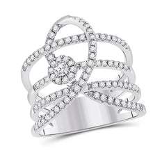 Load image into Gallery viewer, 14kt White Gold Diamond Spiral Strand Fashion Ring - Splendid Jewellery