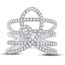 Load image into Gallery viewer, 14kt White Gold Diamond Spiral Strand Fashion Ring - Splendid Jewellery
