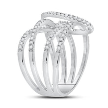 Load image into Gallery viewer, 14kt White Gold Diamond Spiral Strand Fashion Ring - Splendid Jewellery
