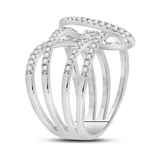 Load image into Gallery viewer, 14kt White Gold Diamond Spiral Strand Fashion Ring - Second Side View