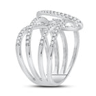 14kt White Gold Diamond Spiral Strand Fashion Ring - Second Side View