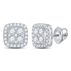 14kt White Gold Diamond Square Cluster Earrings - Mesmerizing Brilliance - Splendid Jewellery